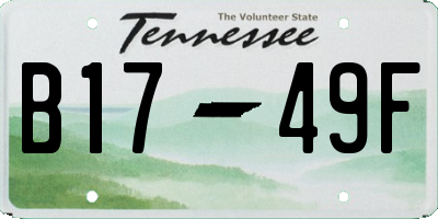TN license plate B1749F