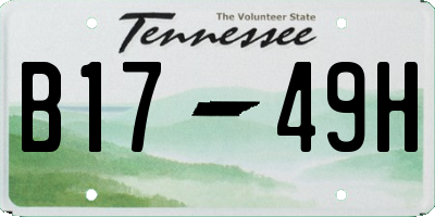 TN license plate B1749H
