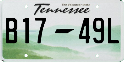 TN license plate B1749L