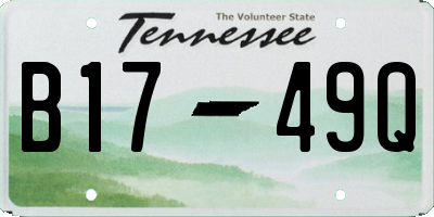 TN license plate B1749Q