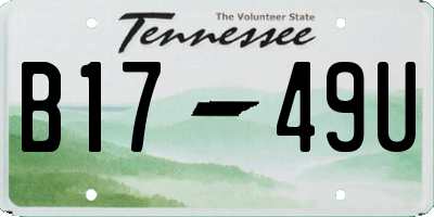TN license plate B1749U