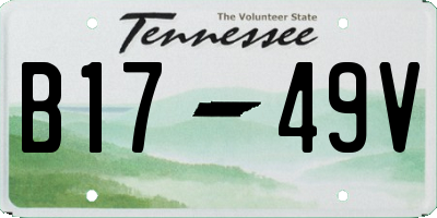 TN license plate B1749V