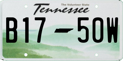 TN license plate B1750W