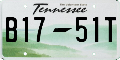 TN license plate B1751T