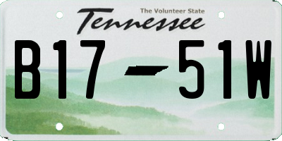 TN license plate B1751W