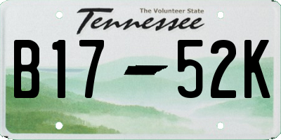TN license plate B1752K