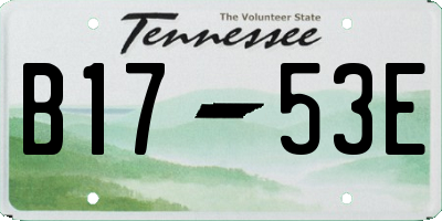 TN license plate B1753E