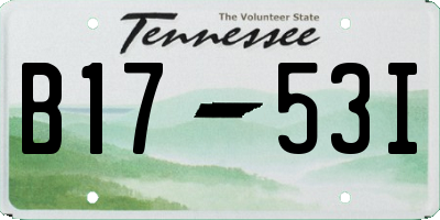 TN license plate B1753I