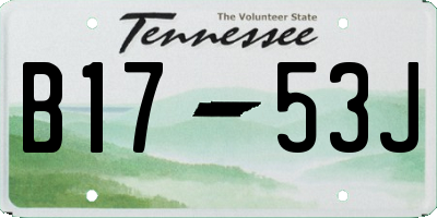 TN license plate B1753J