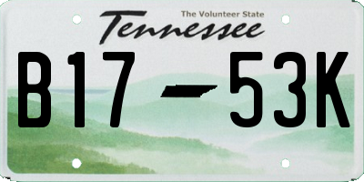 TN license plate B1753K