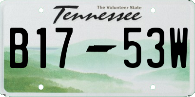TN license plate B1753W