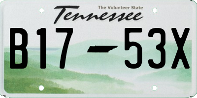 TN license plate B1753X
