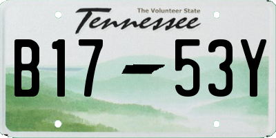 TN license plate B1753Y