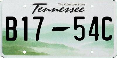 TN license plate B1754C