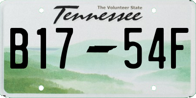 TN license plate B1754F
