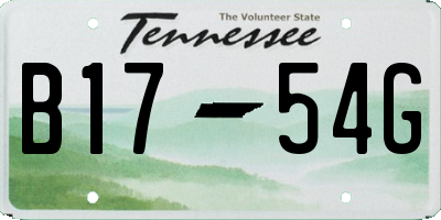 TN license plate B1754G