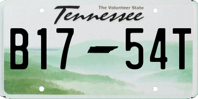 TN license plate B1754T