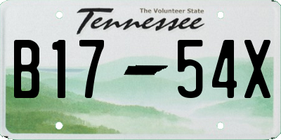 TN license plate B1754X