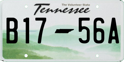 TN license plate B1756A
