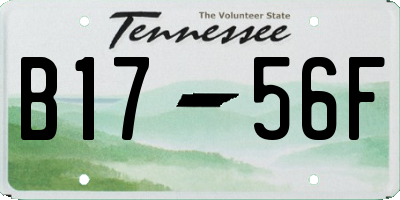 TN license plate B1756F
