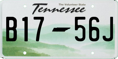 TN license plate B1756J