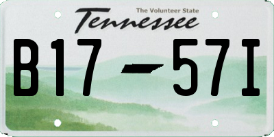 TN license plate B1757I