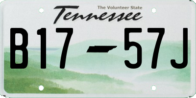 TN license plate B1757J