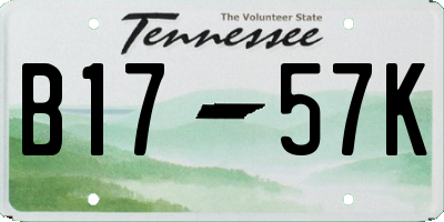 TN license plate B1757K