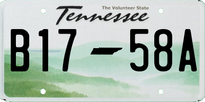 TN license plate B1758A
