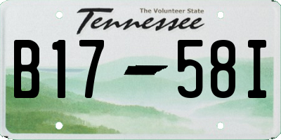 TN license plate B1758I