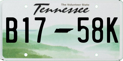 TN license plate B1758K