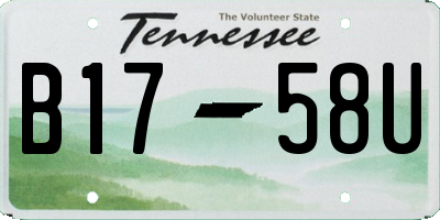 TN license plate B1758U