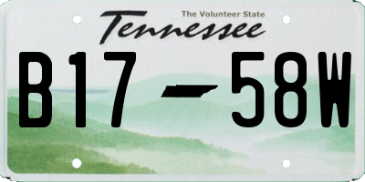 TN license plate B1758W