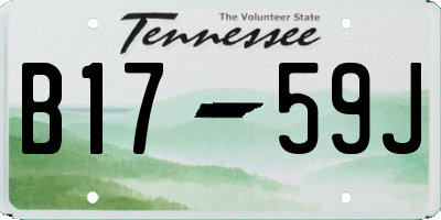 TN license plate B1759J