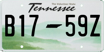 TN license plate B1759Z