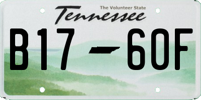 TN license plate B1760F