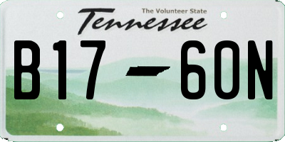 TN license plate B1760N