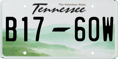 TN license plate B1760W
