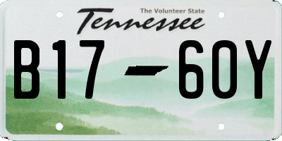 TN license plate B1760Y
