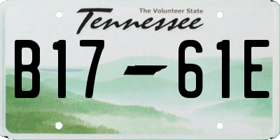 TN license plate B1761E
