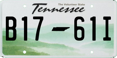 TN license plate B1761I