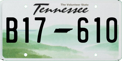 TN license plate B1761O