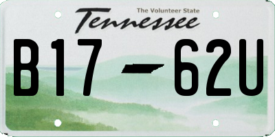 TN license plate B1762U