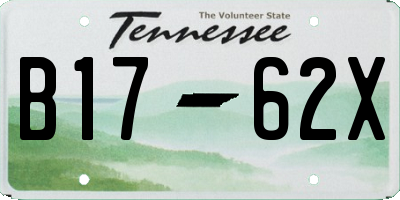 TN license plate B1762X