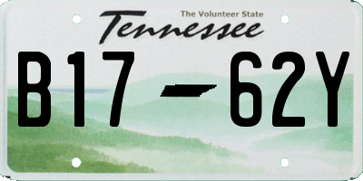 TN license plate B1762Y