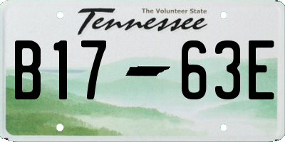 TN license plate B1763E