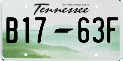 TN license plate B1763F