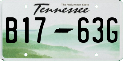 TN license plate B1763G