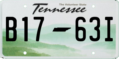 TN license plate B1763I