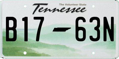 TN license plate B1763N